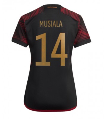 Maillot de foot Allemagne Jamal Musiala #14 Extérieur Femmes Monde 2022 Manches Courte